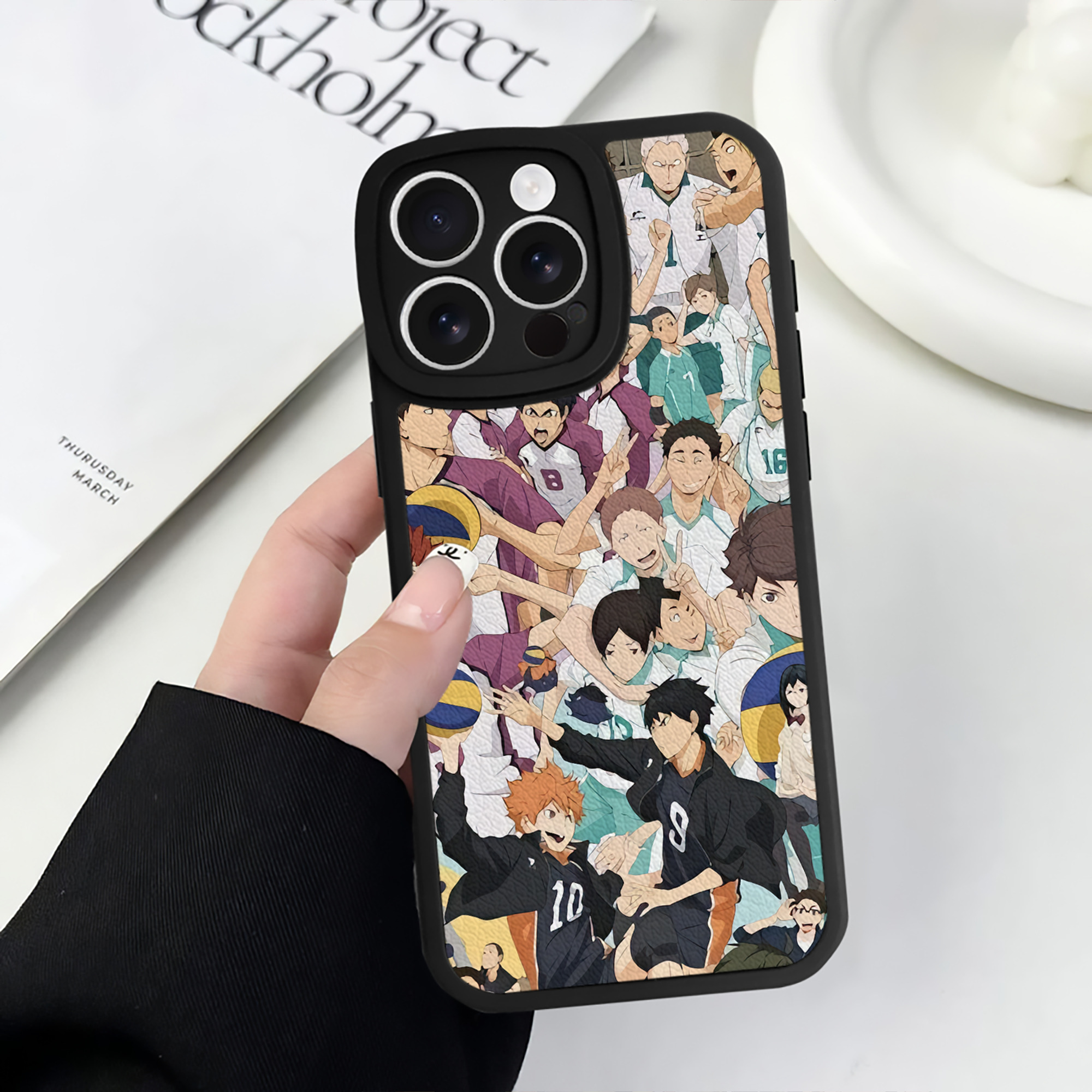 （画像用） ハイキュー!! Haikyu!! 【iPhone 16シリーズ対応】シリコンスマホケース（レザー調） 材質：シリコン